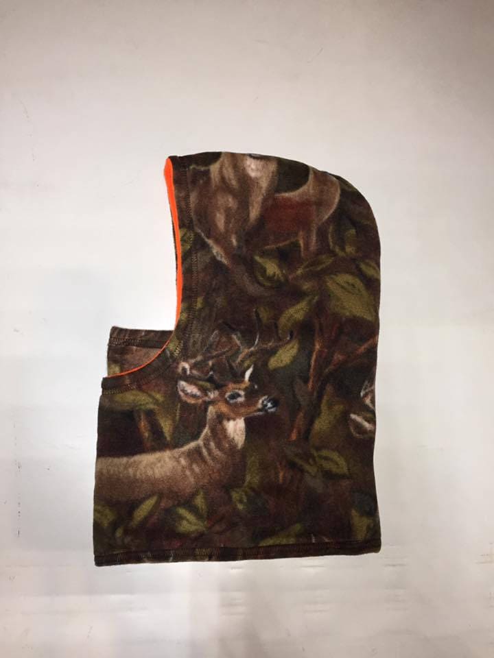 Zoofleece Unisex Camouflage Braun Reh Balaclava Gesichtsmaske Wende Blaze Orange Kapuze Winter Camo Jagd Skifahren Snowboardsport von ZooFleece