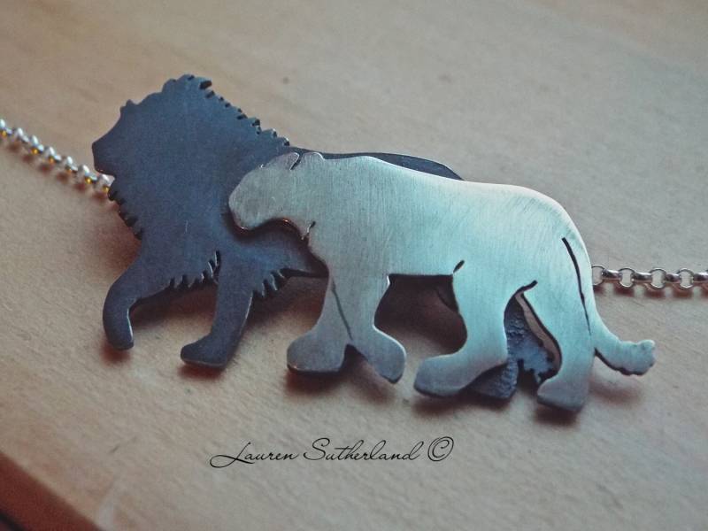 Löwe Stolz Sterling Silber Halskette von ZooInfinityAndBeyond