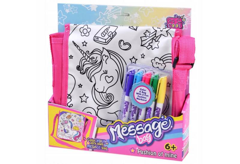 Zoobles Handtasche DIY Einhorn Tasche zum Ausmalen + 5 Stifte – Kreatives Malset- Kinder von Zoobles