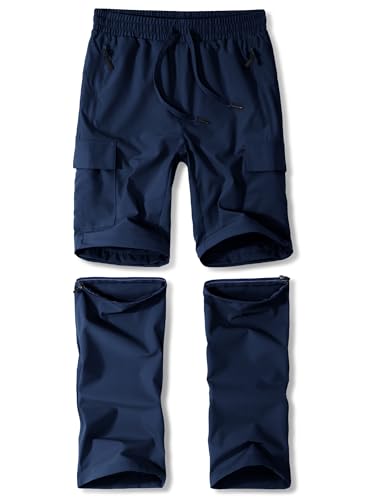 Kinder Wanderhose Unisex Jugend 2-in-1 Zip Off Outdoorhose Trekkinghose für den Sommer Wasserdicht Leicht Schnelltrocknend Blau XS von Zoofly