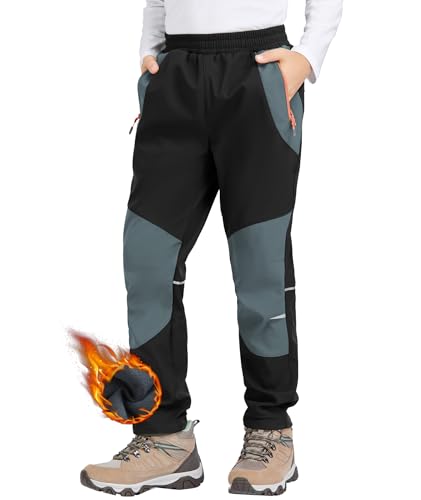 Zoofly Kinder Softshellhose Schneehose Warm Outdoorhose Wanderhose Kinder Skihose Thermohose Jungen Mädchen Gefüttert Trekkinghose Outdoor Hose, Schwarz/Grau 122-128 Zoofly Kinder Softshellhose Schneehose Warm Outdoorhose Wanderhose Kinder Skihose Thermohose Jungen Mädchen Gefüttert Trekkinghose Outdoor Hose, Schwarz/Grau 122-128 von Zoofly
