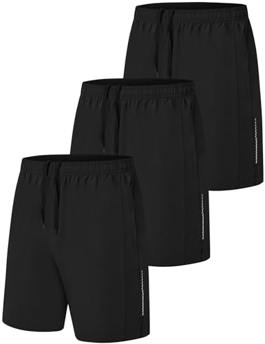 Zoofly Kurze Jogginghose Herren Sommer Gym Atmungsaktive Shorts Leicht Schnell Kurze Turnhose Running Hose Männer Schwarz*3 3XL von Zoofly