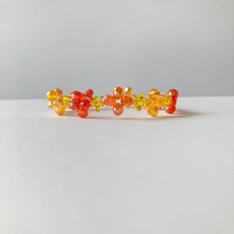 Feuerrot & Orange Kristallperlen Tanz-Armband Kristallperlen-Armband Unisex Armband Charm Freundschaftsarmband Statement-Armband Feuerrot & Orange Kristallperlen Tanz-Armband Kristallperlen-Armband Unisex Armband Charm Freundschaftsarmband Statement-Armband von Zooheela
