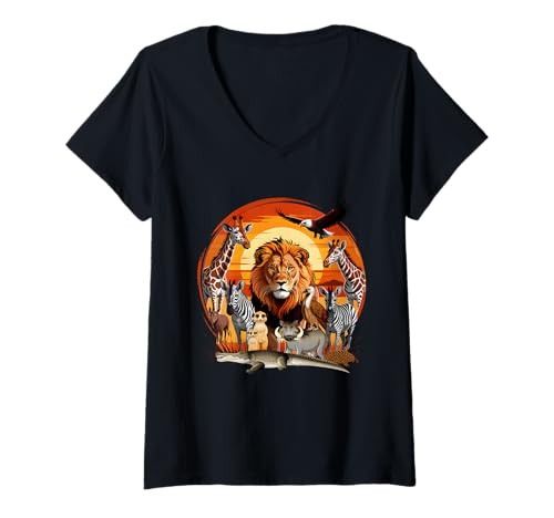 Damen Zookeeper Afrikaner Tier Dschungel Safari Zoo Keeper Wildlife T-Shirt mit V-Ausschnitt Damen Zookeeper Afrikaner Tier Dschungel Safari Zoo Keeper Wildlife T-Shirt mit V-Ausschnitt von Zookeeper Africans Jungle Safari Zoo Keeper