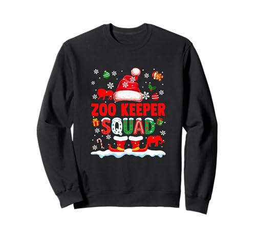 Zoo Keeper Squad Herren Job Weihnachten Weihnachtsmann Kostüm Fliege Sweatshirt von Zookeeper Christmas Costume