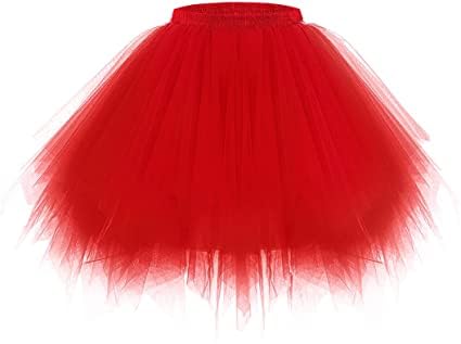 Zookey Damen Tüllrock 50er Tütü Rock Rockabilly Petticoat Tutu Karneval Kostüm Tüllrock Ballett Tanzkleid Unterrock für Frauen und Mädchen von Zookey