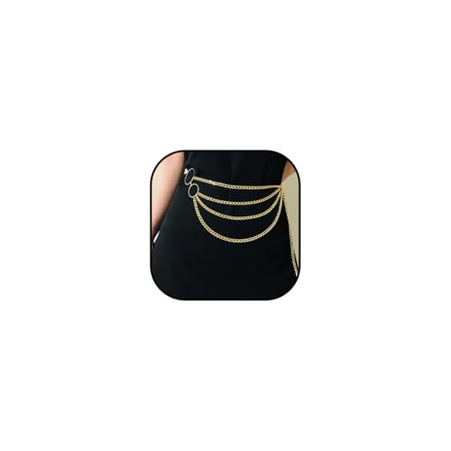 Zookey Metall Taillenkette Mehrschichtige Taillenkette Metall Körperkette Summer Glod Beach Belly Chain Jewerly Asseccories für Frauen und Mädchen von Zookey