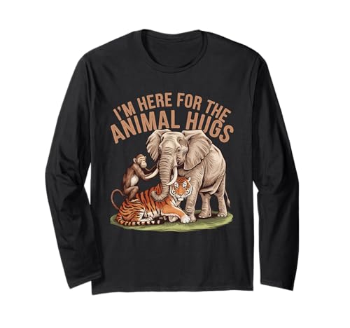 Ich bin wegen der Tierumarmungen hier Zoologie Herren Damen Tierpflege Langarmshirt Ich bin wegen der Tierumarmungen hier Zoologie Herren Damen Tierpflege Langarmshirt von Zoologists Zoo Keeper Zoological Zoo Day Zookeeper