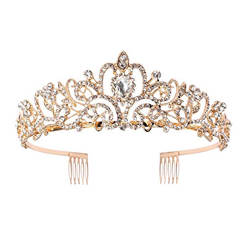 Tiara Kristallkrone für Bridal, Prinzessin Diadem Hochzeit Tiara Crown für Hochzeit Abschlussbälle Proms Festzüge Parties Geburtstag von Zooma