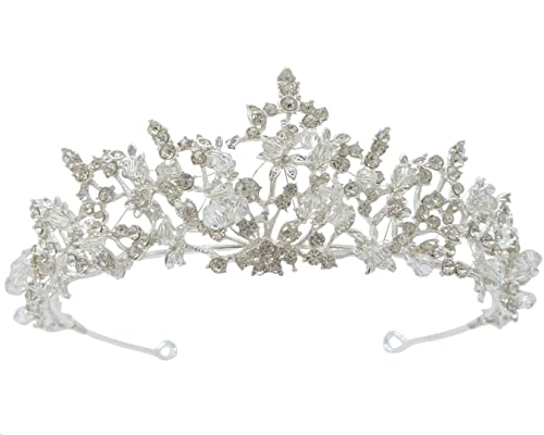 Tiara Kristallkrone für Bridal, Prinzessin Diadem Hochzeit Tiara Crown für Hochzeit Abschlussbälle Proms Festzüge Parties Geburtstag von Zooma