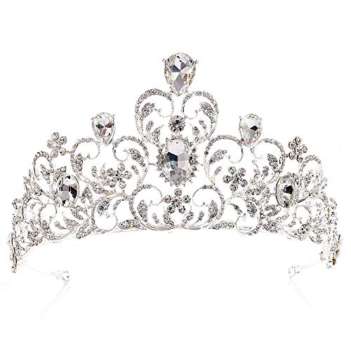 Tiara Kristallkrone für Bridal, Prinzessin Diadem Hochzeit Tiara Crown für Hochzeit Abschlussbälle Proms Festzüge Parties Geburtstag von Zooma