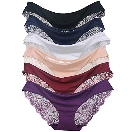 Zooma Damen Spitze Slips Hipster Sexy Bikini Unterwäsche Sotiert, Gr.- M=EU/ 38-42, Farbe Mischen 6er Pack von Zooma