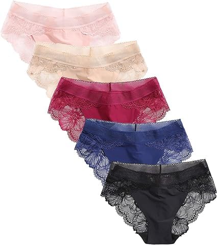 Zooma Damen Spitze Slips Lace Unterwasche Soft Hipster Panties 6 Pack von Zooma