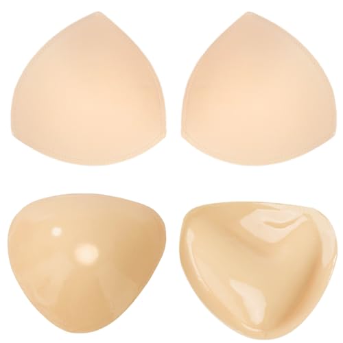 Zoonvii 2 Paare BH Einlagen + Doppelseitig Klebende Push Up Pads, Abnehmbare Push Up Brustvergrößerer, BH Pads Selbstklebende, BH-Einlagen Einsätze,Tri-Winkel Form, Geeignet für Cup B–D von Zoonvii