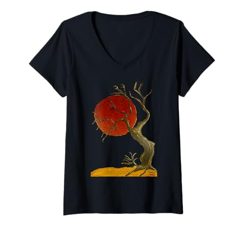 Damen 0569 it Feels Like The Sun of Japan 2021 Plus 4 Mumzy T-Shirt mit V-Ausschnitt von ZoooooZ