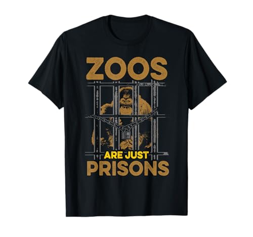 Zoos Are Just Prisons Anti Zoo Anti Zirkus Protesting Damen T-Shirt Schwarz Small Klassisch mit Tierdruck Kurzarm Zoos Are Just Prisons Anti Zoo Anti Zirkus Protesting Damen T-Shirt Schwarz Small Klassisch mit Tierdruck Kurzarm von Zoos Are Just Prisons