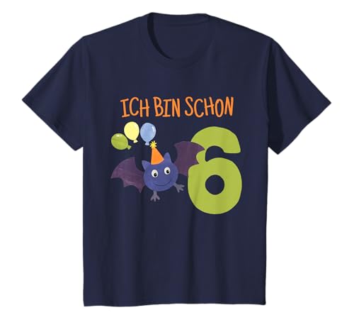 Sechs Jahre | 6. Geburtstag | Jungen und Mädchen Fledermaus T-Shirt von Zootiere Geschenke Kindergeburtstag by 83-Tees