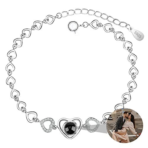 Personalisiertes Foto Armband Benutzerdefinierte Bild Projektions Armbänder Ich liebe dich Armband 100 Sprachen Projektions armband Herz Projektions Armband mit Bild im Inneren für Frauen Männer von Zopmopae