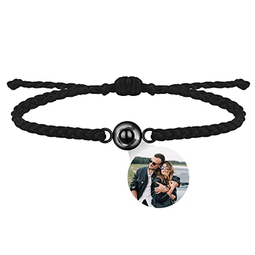 Zopmopae Personalisiertes Foto-Armband für Männer und Frauen - Verstellbares Kreis-Projektions-Armband Ich Liebe Dich in 100 Sprachen von Zopmopae