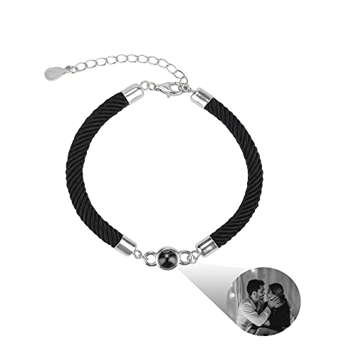 Zopmopae Personalisiertes Fotoprojektions-Armband für Männer und Frauen - Kreis-Foto 'Ich Liebe Dich' in 100 Sprachen - Paar-Armband für Sie und Ihn von Zopmopae