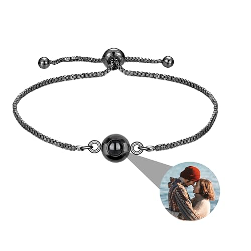 Zopmopae Benutzerdefinierte Armbänder mit Bild innen, personalisierte Fotoprojektionsarmbänder, kreisförmige Fotoarmbänder, individuelle Fotogeschenke für Frauen/Männer/Familie/Paar/Freunde von Zopmopae