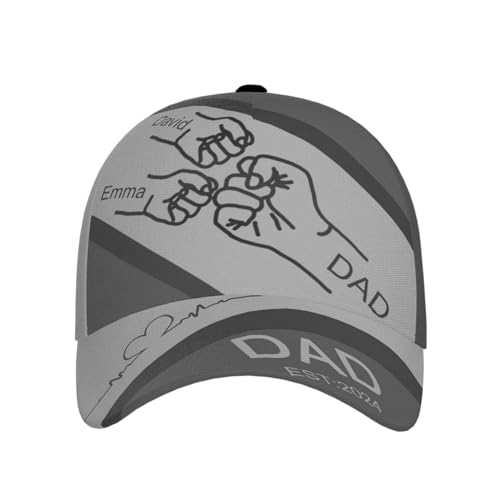 Zopmopae Personalisierte Faust Dad Baseballmütze, Umriss Faust Bump Daddy Cap, Daddy's Team Faust Bump Hut, Custom Dad Cap für Opa von Zopmopae