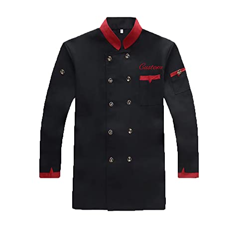 Zopmopae Personalisierter Kochmantel Langarm-Kochhemd Custom Food Service Kitchen Uniform Kochjacke für Männer Frauen von Zopmopae