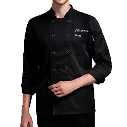 Zopmopae Personalisierter Kochmantel Langarm-Kochhemd Custom Food Service Kitchen Uniform Kochjacke für Männer Frauen von Zopmopae