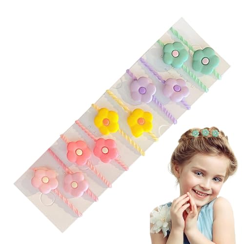 Kinder-Haarbänder für Mädchen,Haarbänder für kleine Mädchen | 10 Stück süße Mädchen-Haarseil-Cartoon-Haarbänder - Kompakte elastische Haargummis, Haarschmuck für Mädchen, farbige Haargummis für Kinder von Zopoee