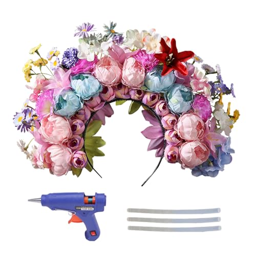 Zopoee Blumenhaarband, Blumenkronstirnband - Blumenkronhaarband - Modekopfschmuck, Kostüm -Kopfbedeckung, Foto -Requisiten für Damen -Abschlussveranstaltungen Frühlingsversammlung von Zopoee
