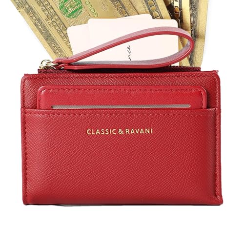 Zopoee Kurze Reißverschluss-Geldbörse, Reißverschluss-Geldbörse mit Handschlaufe, Multifunktionales Kartenetui, Multifunktionale Geldbörse mit großem Fassungsvermögen für wichtige Notizen von Zopoee