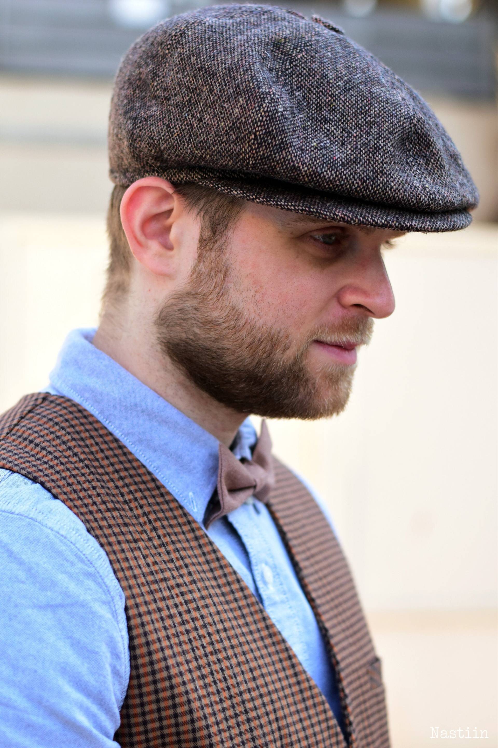 Braune Tweed Schiebermütze, Unisex Woll Baker Boy Mütze, Herbst Mütze Mit Schild, 8-Panel Cap Für Männer, Wollmütze Frauen von ZoranApparel