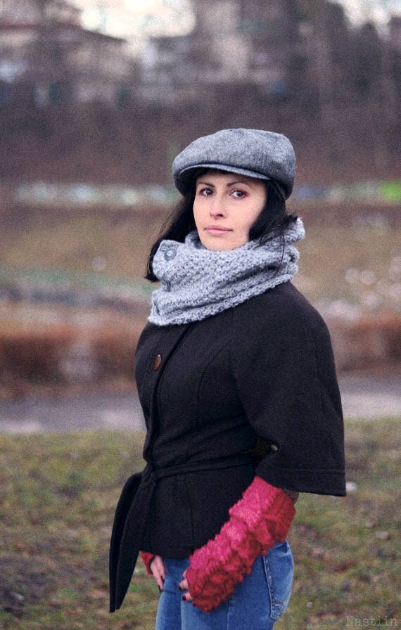 Damen Zeitungsjungen Hut Peaky Blinders Mütze Grauer Tweed Übergroßer Wollhut Papierjungenhut 8-Panel-Mütze Fahrerhut Mädchen Zeitungsjungenmütze von ZoranApparel