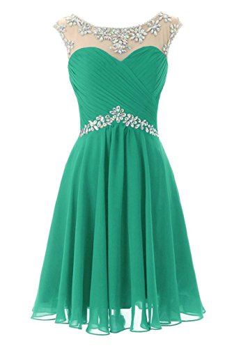 Zorayi Damen Chiffon Kurz Mini Cocktail Party Kleider Abschlussballkleider Teal Größe 44 von Zorayi