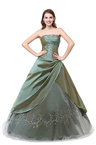 Zorayi Damen Elegante Stickerei Perlen Abendkleid Ballkleid Festkleider Grau Größe 36 von Zorayi