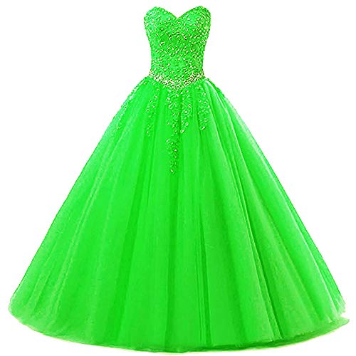 Zorayi Damen Liebsten Lang Tüll Formellen Abendkleid Ballkleid Festkleider Grün Größe 32 von Zorayi