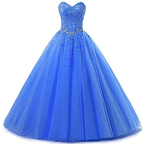 Zorayi Damen Liebsten Lang Tüll Formellen Abendkleid Ballkleid Festkleider Himmelblau Größe 32 von Zorayi