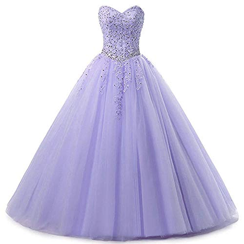 Zorayi Damen Liebsten Lang Tüll Formellen Abendkleid Ballkleid Festkleider Lavendel Größe 32 von Zorayi