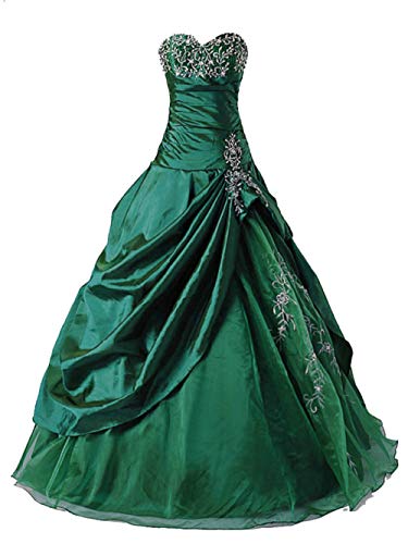 Zorayi Damen Liebsten Stickerei TAFT Lang Formellen Abendkleid Partykleid Abschlussballkleider Smaragd Größe 60 von Zorayi