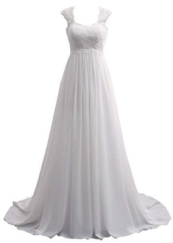 Zorayi Damen Prinzessin Spitze Chiffon Prom Ballkleid Brautkleid Hochzeitskleider Elfenbein Größe 32 von Zorayi