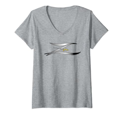 Damen Zorro Stahl Rapier Schwert Z Mark Of Zorro T-Shirt mit V-Ausschnitt von Zorro