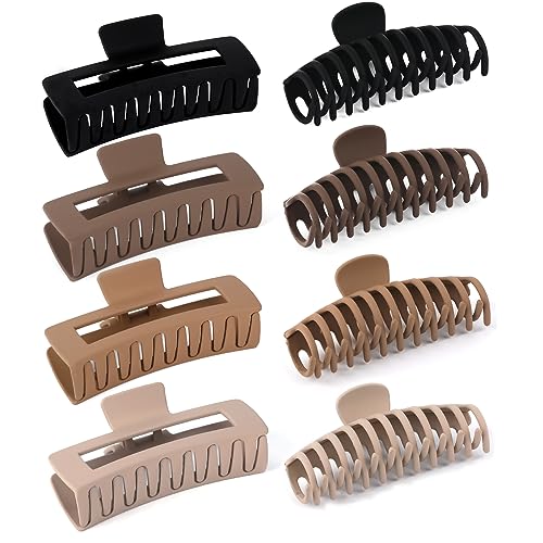 Zou.Rena Große Haarklemmen für dickes Haar, 13cm Jumbo große Haarklemmen für Frauen lockiges langes glattes Haar, starke XL übergroße Haarklemme,Large Claw Clips (5 inch Neutral) von Zou.Rena