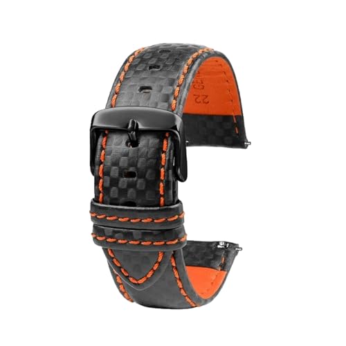 Zouey 22–24 mm Kohlefaser-Armband, Sportarmband, Lederarmband mit Dornschließe, 48, Leder Kohlefaser Leder, Kein Edelstein Zouey 22–24 mm Kohlefaser-Armband, Sportarmband, Lederarmband mit Dornschließe, 48, Leder Kohlefaser Leder, Kein Edelstein von Zouey