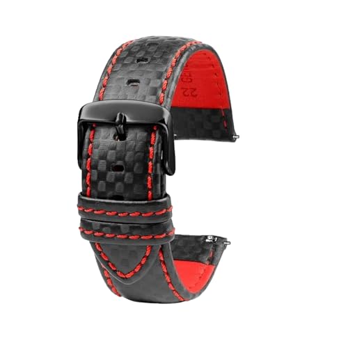 Zouey 22–24 mm Kohlefaser-Armband, Sportarmband, Lederarmband mit Dornschließe, 48, Leder Kohlefaser Leder, Kein Edelstein Zouey 22–24 mm Kohlefaser-Armband, Sportarmband, Lederarmband mit Dornschließe, 48, Leder Kohlefaser Leder, Kein Edelstein von Zouey