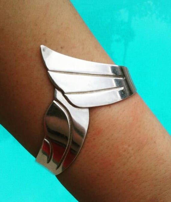 Jahrgang Fin Sterling Silber Armreif Jahrgang Fin Sterling Silber Armreif von ZoulalJewelry