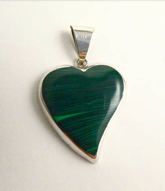 Jahrgang Malachit Herzhalskette von ZoulalJewelry