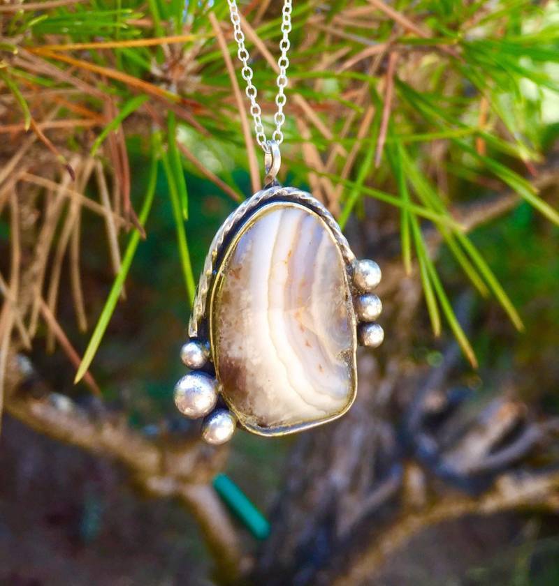Vintage Achat Sterling Silber Halskette Vintage Achat Sterling Silber Halskette von ZoulalJewelry