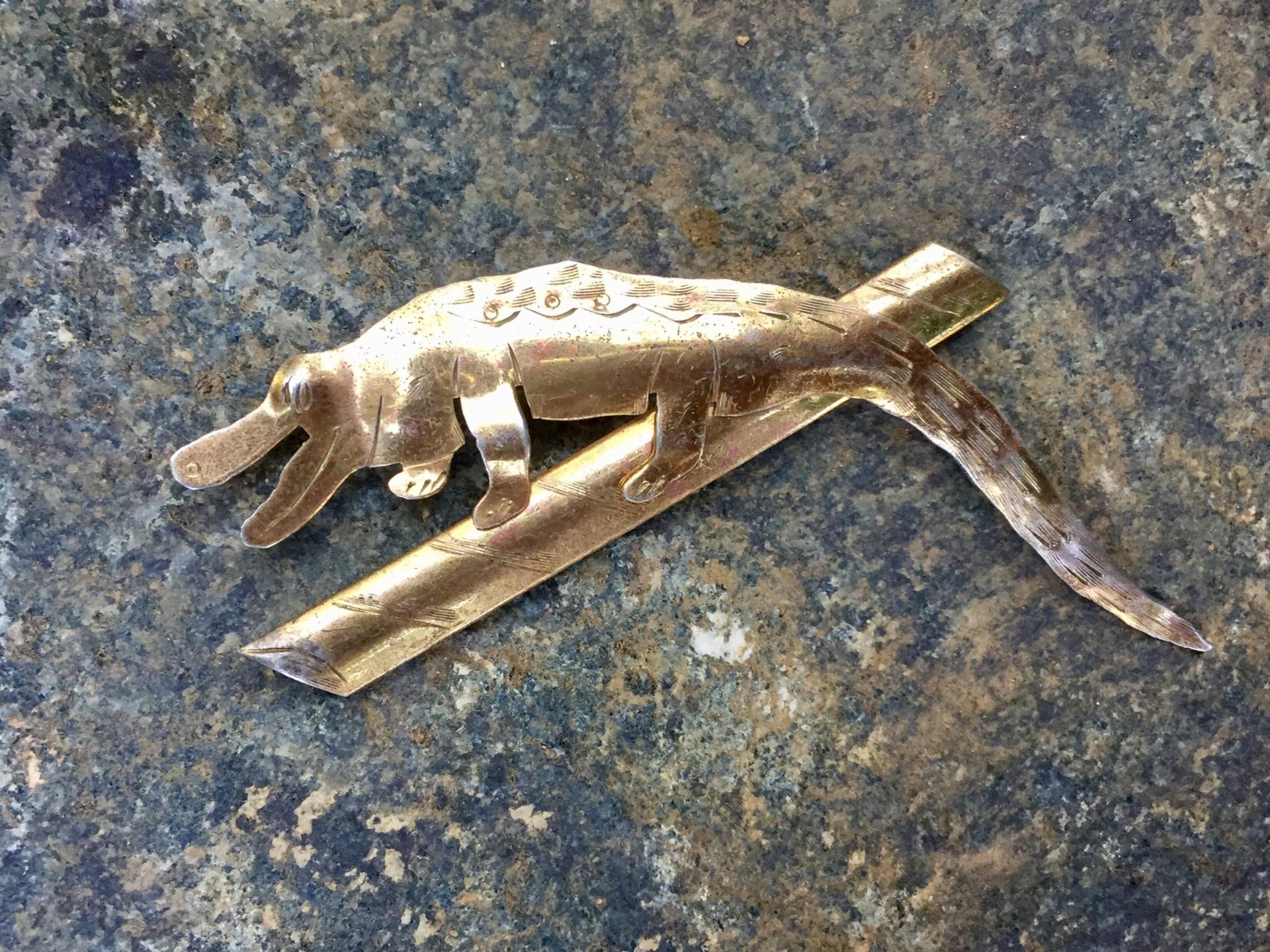 Vintage Krokodil Sterling Pin von ZoulalJewelry