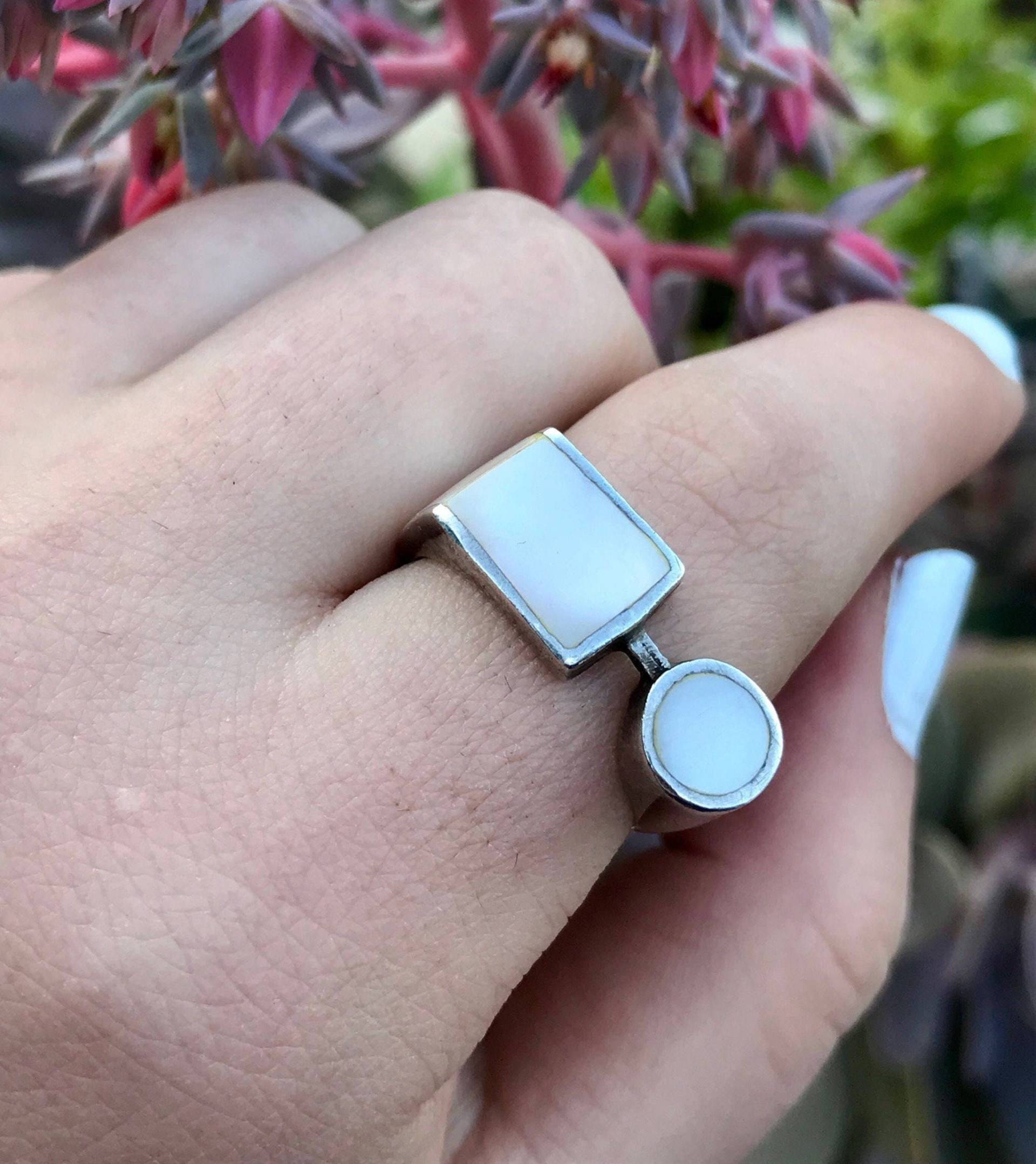 Vintage Perlmutt Form Ring von ZoulalJewelry
