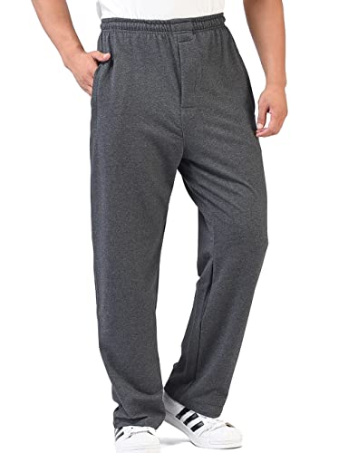 Zoulee Herren Casual Baumwolle Jogger Sweatpants Reißverschluss vorne, Dickes Dunkelgrau, X-Groß von Zoulee